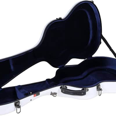 Crossrock Classical Guitar Hard Case Strong Lightweight Deluxe Fiberglass Hardshell in White image 4