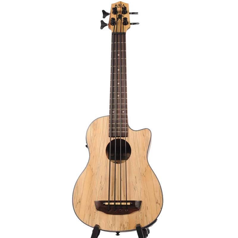 Kala UBASS-SP-MAPL-FS Spalted Maple Acoustic-Electric U-BASS with Gig Bag image 1