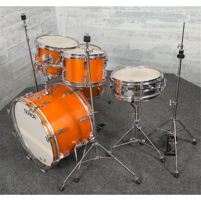 Used Vintage Sonor Champion 5pc Drum Set Metallic Orange w/Hardware - Very Good image 5