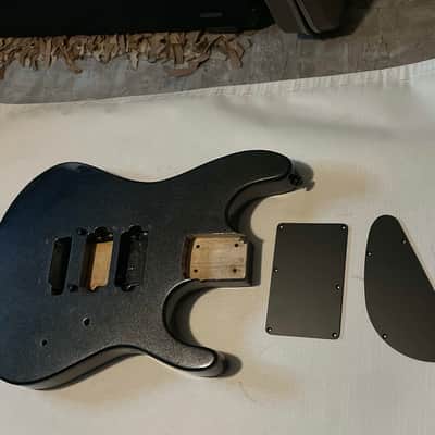 2020 Indonesian Kramer Nightswan Metallic Jet Black Guitar Body Floyd Ready 24.75" image 2