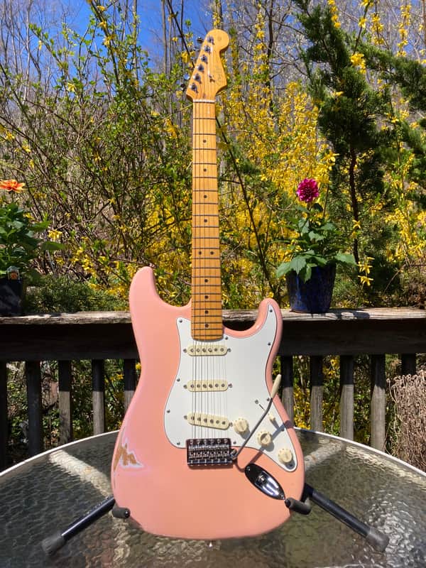 Fender Custom American Neck Stratocaster Partscaster Aged Shell Pink