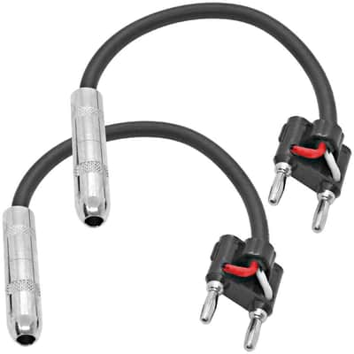 SAPT514 - 2 Pack of 6 Inch Banana Plug to 1/4 Inch TS Mono Female Patch Cables image 1