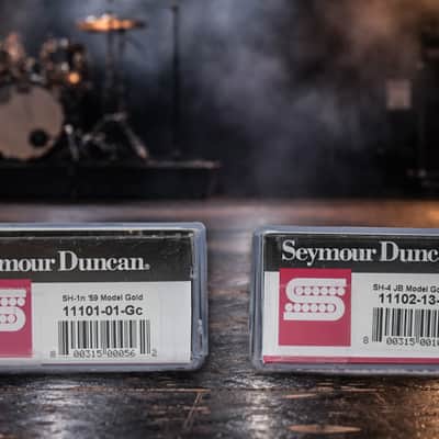 Seymour Duncan sh-4 jb Bridge / sh-1n 59 neck Gold Humbucker Pickup Set new image 3