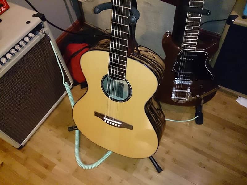 Poling Guitars Sierra 2013 Black and White Flamed Ebony image 1