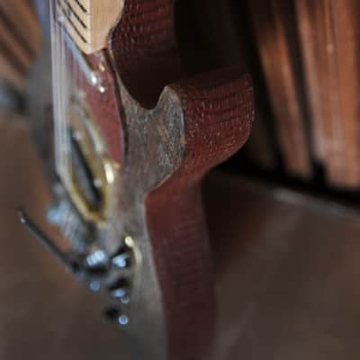 Postal Handmade Crossroads Barnwood Guitar Old Pine Body F Hole Vintage Vibrato Fender US Pickups image 6