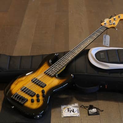 Warmoth 5 String Bass with Bartolini's Sunburst + GB image 1