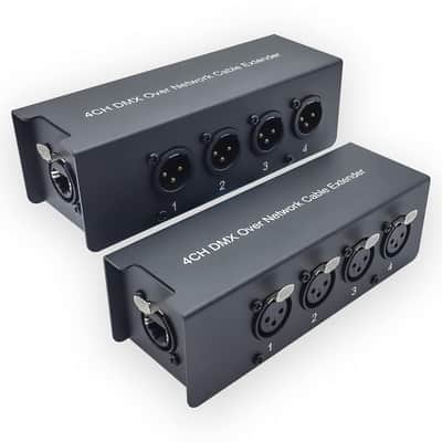 4 Channel DMX Over Network Cable Extender 3-Pin XLR Male and Female to Ethercon Cable Channels Over RJ45 Cat5/Cat6 Ethercon Cable Extend Compact Snake Receiver- XLR AES (One -Pair) (Without the line) image 1