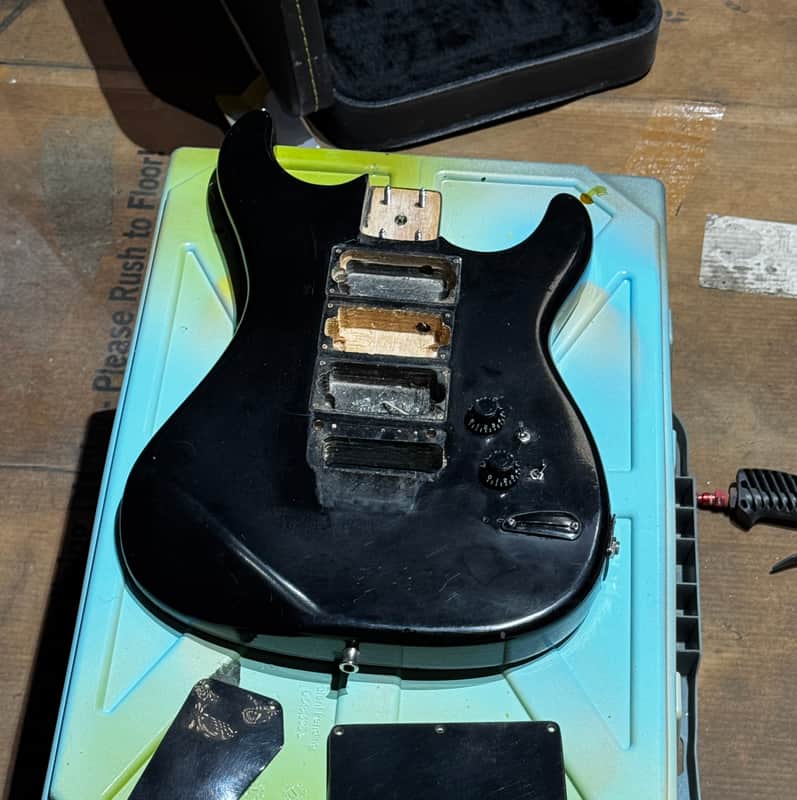 Vintage 1985 Kramer Floyd Rose Striker Strat modded Stratocaster black 3 pickup custom image 1