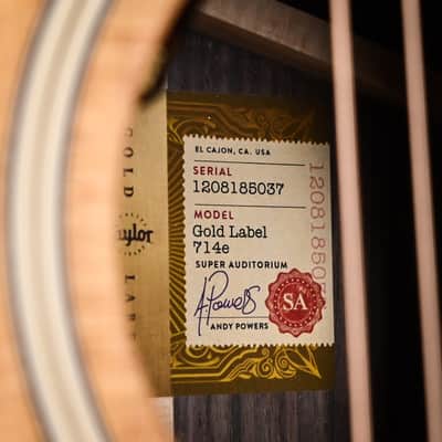 Taylor Gold Label 714e w/ Sitka Spruce Top & Indian Rosewood Back and Sides Acoustic-Electric Guitar 2025 (1208185037) image 13