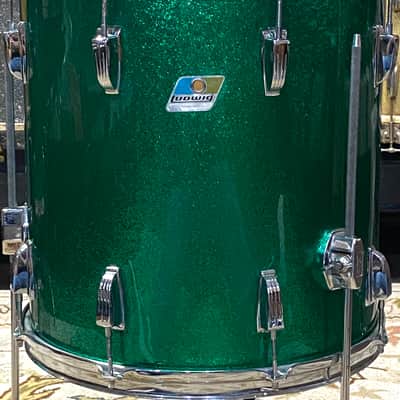 Ludwig Green Sparkle 4-Piece Set - 14” 16” 18” 26” (Bonham Sizes) - Good Condition image 11