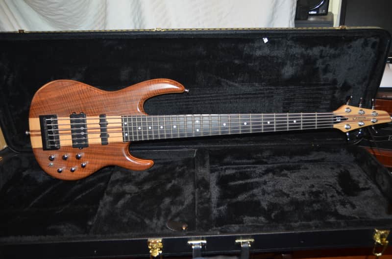 Carvin lb76 6 string bass guitar walnut image 1