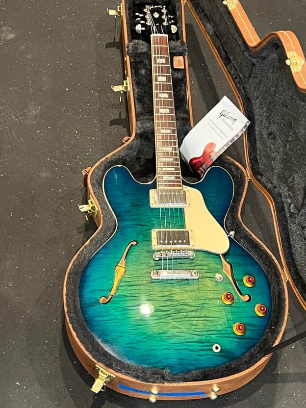 2018 Gibson Memphis ES-335 Block Figured Aquamarine image 1