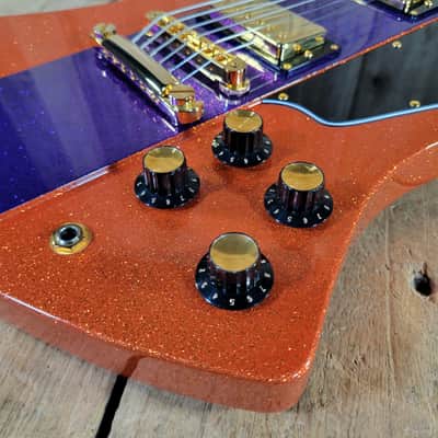 Kauer Banshee Custom Firebird Baritone - Tangelo Orange and Deep Purple Flake image 18