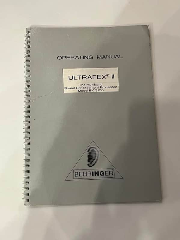 Behringer ULTRAFEX II The Multiband Sound Enhancement Processor Model EX 3100 Operating Manual image 1