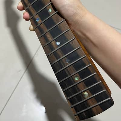 Striped Ebony Fretboard 22frets 5a Roasted flame Maple guitar neck Radius 12inch Round stainless steel 22 frets Roasted flame Maple guitar neck Striped Ebony fingerboard 25.5inch hole 10mm Radius: 12 inches. image 4