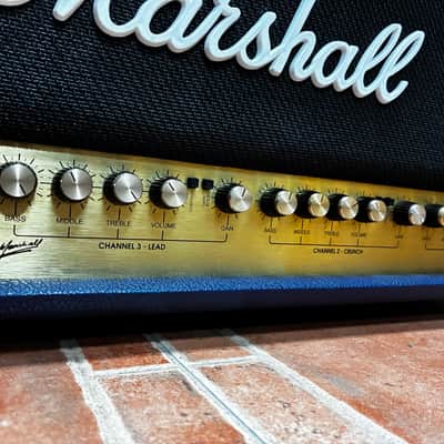Marshall 6100 Anniversary Edition Head – 30th Anniversary (1962–1992) – Rare Blue Tolex + Original Footswitch image 5