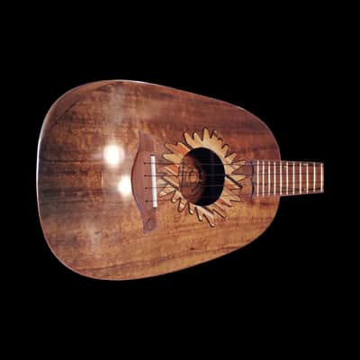 Solid Koa Pineapple Tenor Ukulele with Hardwood Inlays image 4