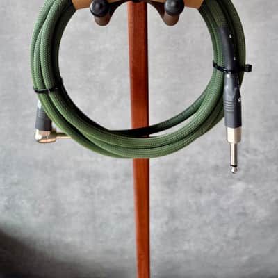 Rattlesnake 15' Standard Instrument Cable (Straight to Right Angle, Radar Olive) image 1