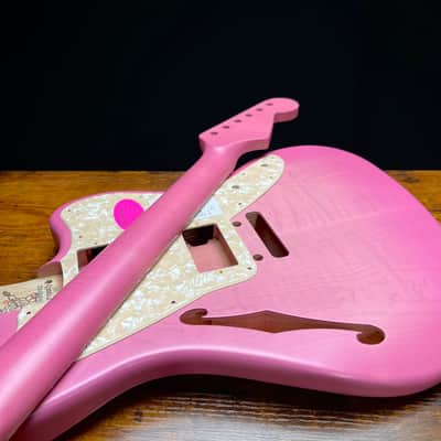 Warmoth Jazzmaster/ Flamed Maple Body & Neck “Pink Set” image 5