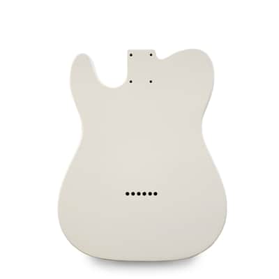 Telecaster Guitar Body - Olympic White Nitro Satin- 2 Piece American Alder image 2