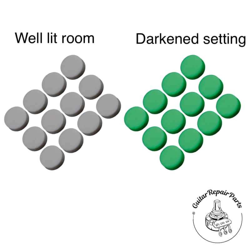 Luminescent Fretboard Position Dot Inlay 6.35mm or 1/4" (12 pcs) Green image 1