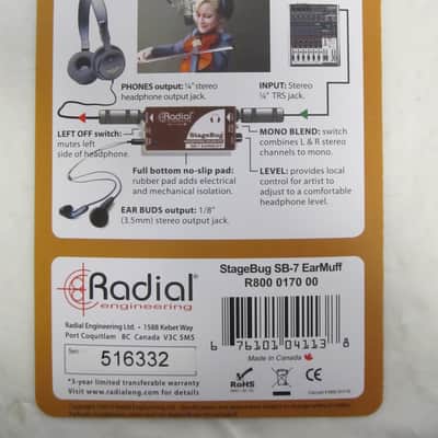 New Open Box Radial StageBug SB-7 Earmuff Studio Headphone Silencer New Open Box image 4