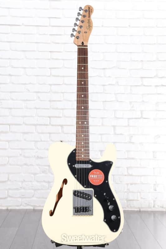 Squier Affinity Series Telecaster Thinline Electric Guitar - Olympic White with Laurel Fingerboard (TeleTLAFOWd6) image 1
