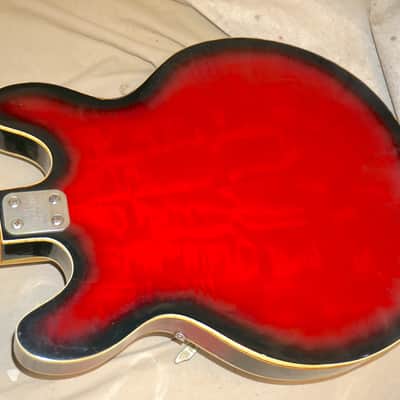 Univox Coily U1825 Hollow Body Guitar MIJ Made In Japan Vintage Redburst - AS IS! needs new nut image 6