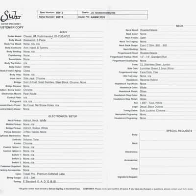 Suhr Classic JM - White #86113 image 16