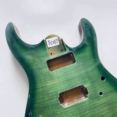 Green Burst Guitar Tiger Maple Top Mahogany Body image 5