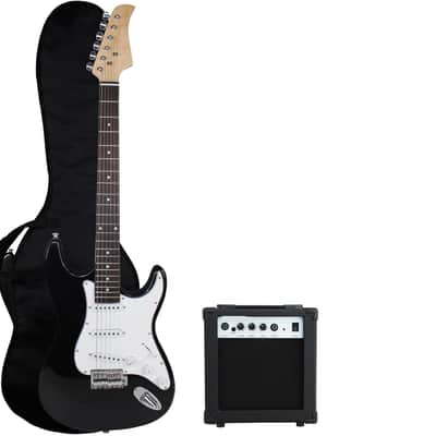 39-Inch Electric Guitar with 10-Watt Amp, Case, Strap, Cable, Capo, Picks, Tuner, Stringwinder and Polish Cloth - Black image 1