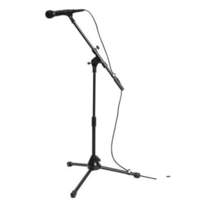 On-Stage MS7411B Drum/Amp Tripod Mic Stand with Boom 2020 Black image 2