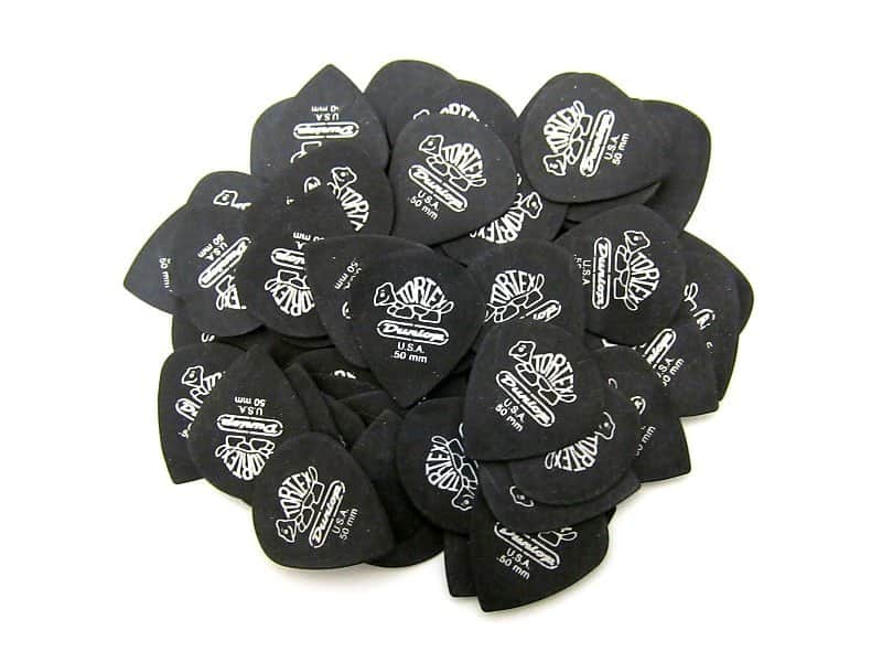 Dunlop Guitar Picks Tortex Pitch Black Jazz 72 Pack .50mm 482R.50 image 1