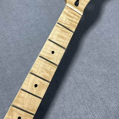30 inch Short scale bass 22frets flame Maple Electric guitar neck bass neck 30" Short Scale 4-String Bass Neck Maple Fingerboard, 30inch Mustang Style, Dot Inlays, image 2