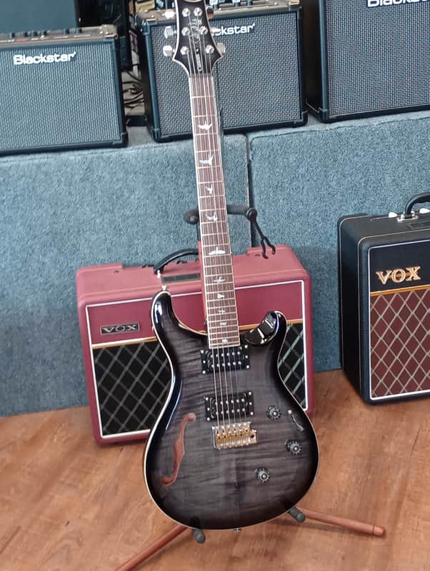 PRS SE Custom 24 Semi-Hollow Piezo Electric Guitar - Charcoal Burst