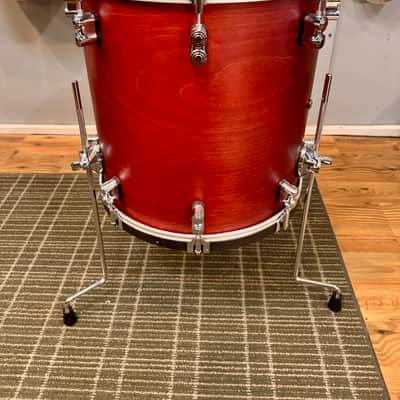 PDP Concept Maple 16x16” Floor Tom in Oxblood Satin Finish with Wood Hoops image 2