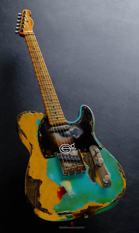 Fender Telecaster FSR Special Edition Deluxe Ash Seafoam Green over Butterscotch Heavy Aged Relic image 1