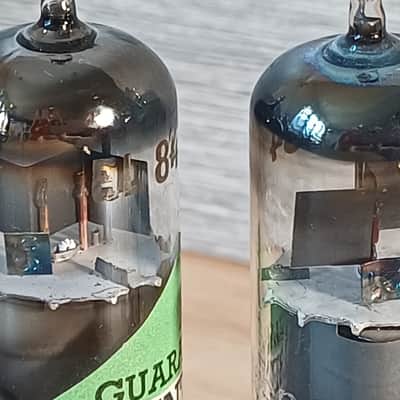 Extremely rare 50's TUNGSRAM el84 6bq DISC FOIL GETTER matched pair WELDED PLATE great Mullard alternative for Vox ac30 Marshall Orange image 4