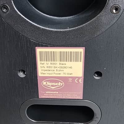 Klipsch Ref IV RB51 Black 75 Watt Bookshelf Speakers Pair image 6