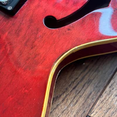 Rare 1980 Matsumoku Epiphone Riviera Semi-Hollow Blue Label Stop Tail Heritage Cherry MIJ Japan image 15