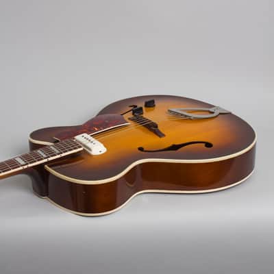 Guild  X-150 Arch Top Hollow Body Electric Guitar (1957), ser. #4462, original brown hard shell case. image 7