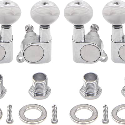4Pcs Ukulele Tuner Tuning Pegs Keys 2L2R Machine Heads Set Compatible with 4 String Ukulele Guitar (White Pearl) image 1