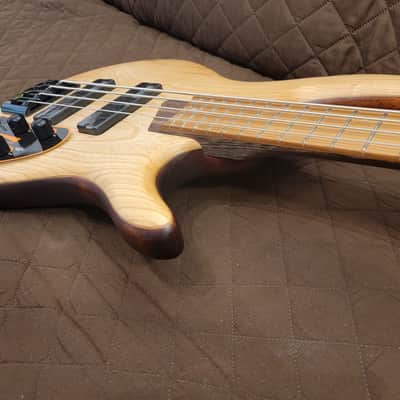 Cort B4ELEMENTOPN Mahogany Body Ash Top 5pcs Walnut & Panga Panga 4-String Electric Bass Guitar w/Hard Case image 18
