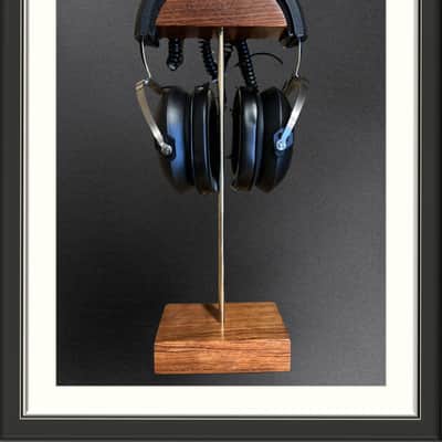 MachMachines Handmade Wood and Brass Headphone Stand image 1