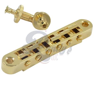Advanced Plating 1217-23G Pinnacle Tune-O-Matic (TOM) Locking Bridge & Posts (Zinc)- Fits Gibson® HP High Performance-Gold image 2