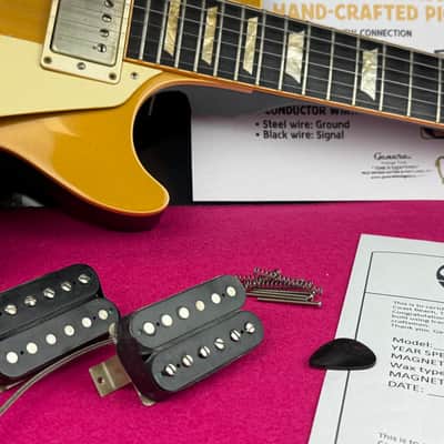 General Vintage Tone  1957 - 1958 Nos Wire Belden PAF Humbuckers Double Black Celullose acetate CAB for les Paul ®️ SG ®️ image 2