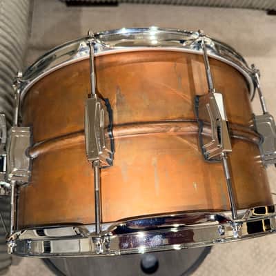 Ludwig CopperPhonic 8x14" 10-Lug Snare Drum 2017 - Present - Raw Patina Copper image 9