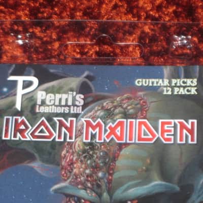 new in package (old stock) A+ Perri's Leather Ltd. / Perri's 12 Pack of Iron Maiden Guitar Picks - Med Gauge - Celluloid Plastic, 351 shape - but slightly curved (LP12-INM1) LP12INM1 image 18
