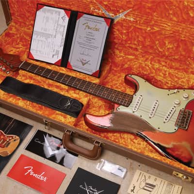 Fender 2021 Custom Shop Masterbuilt Dale Wilson '61 Stratocaster Heavy Relic in Melon Candy To Candy Apple Red Over 3-Tone Sunburst image 1
