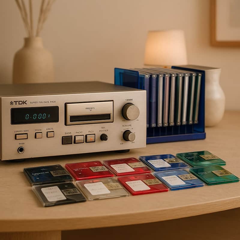 TDK MD 74-80 Rare Vintage MiniDisc Media Warranty 40 Discs w/ TDK Holder image 1